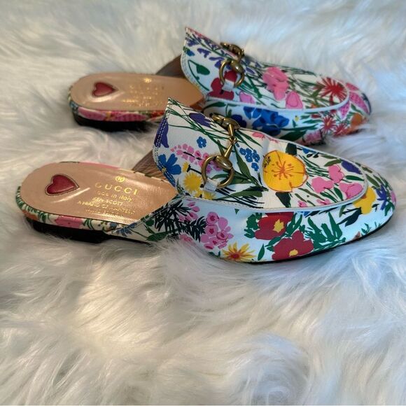 LIMITED EDITION Gucci X Ken Scott Princetown Floral Mules - Picture 8 of 11